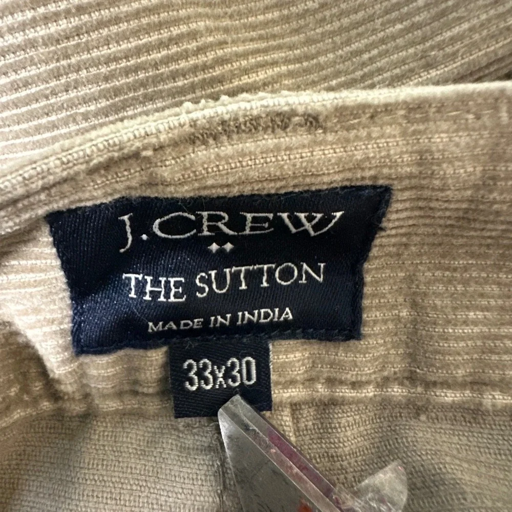 J. Crew The Sutton Mens Corduroy Pants Tan Straight Fit Casual Sz 33x30 5-Pocket